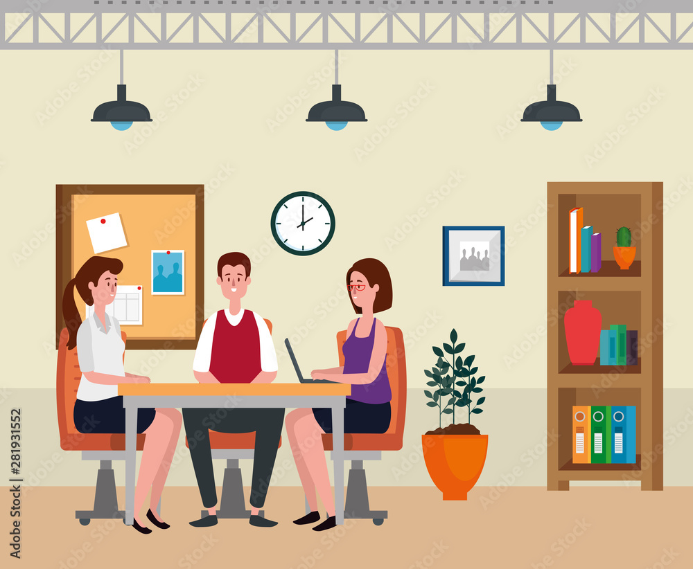 businesswomen and businessman teamwork with laptop and books businesswomen and businessman teamwork with laptop and books