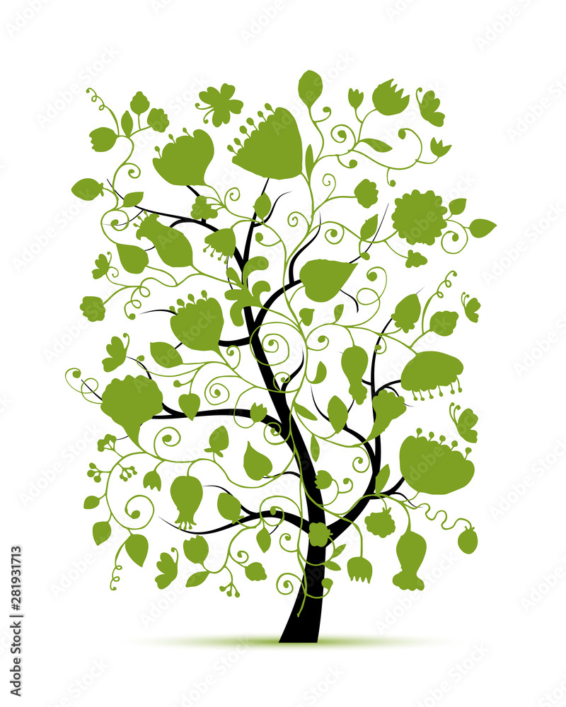 Obraz premium Art floral tree for your design
