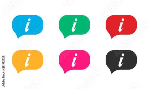 Set of icons denoting information. Color informative icons on a white background. The form of notification information.