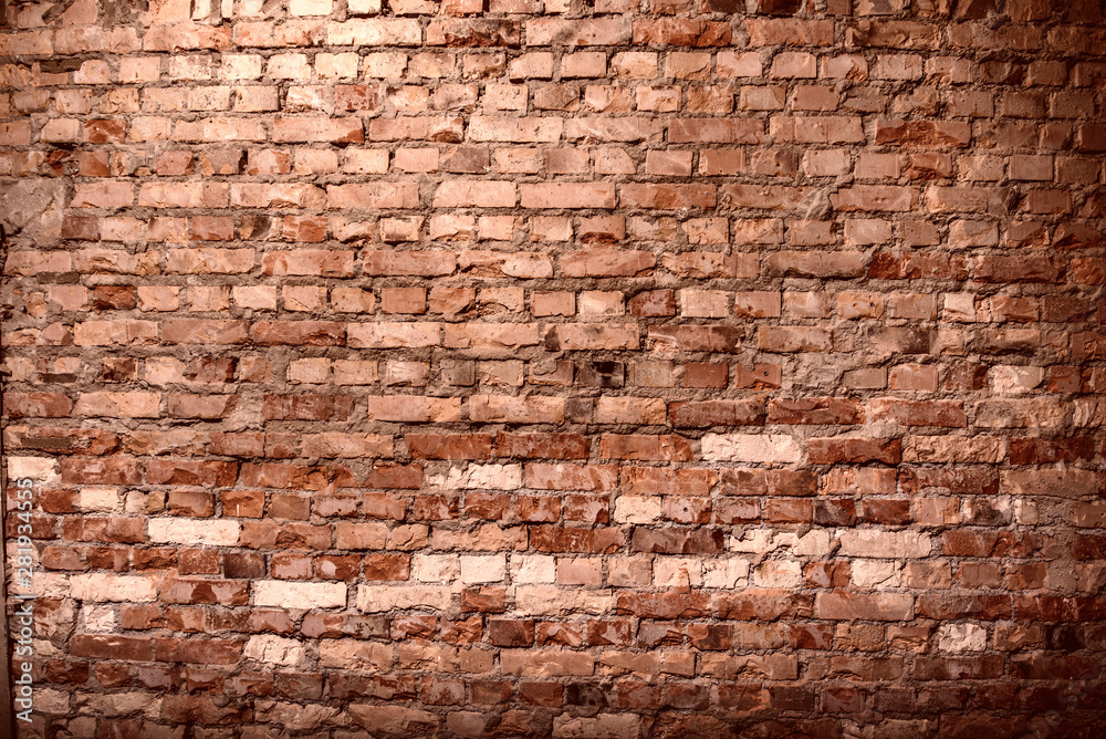 Obraz premium Red brick wall texture concrete background structure