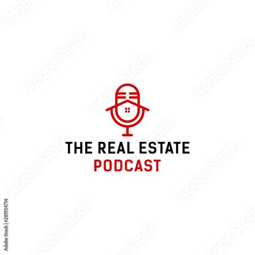 Real estate podcast logo template