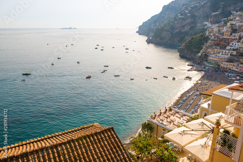 Positano town in Italy at sunny day in summer