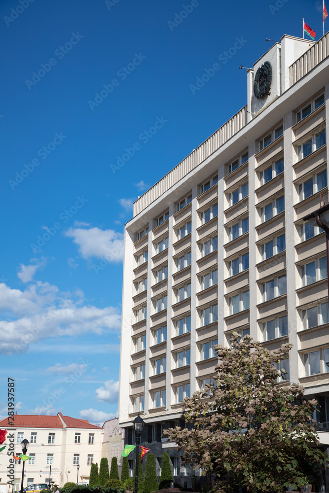 Fototapeta premium Architecture of Lenin Square in Grodno