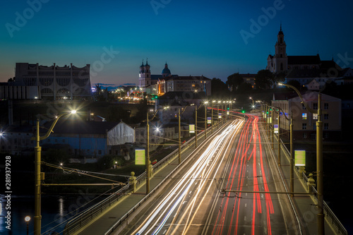Panorama of Grodno at night