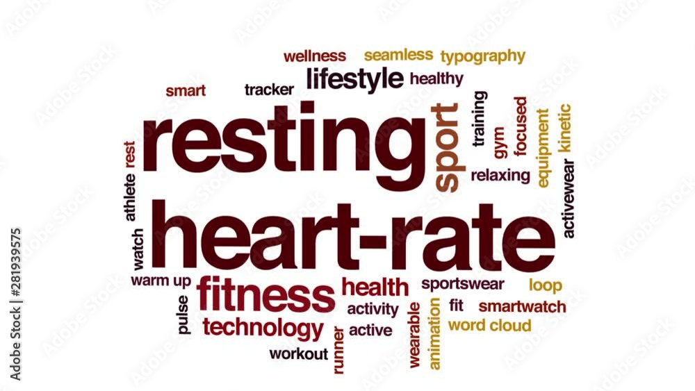Resting heart-rate animated word cloud. Kinetic typography. Resting heart-rate animated word cloud. Kinetic typography.