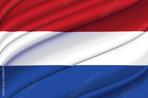 The Netherlands waving flag illustration.