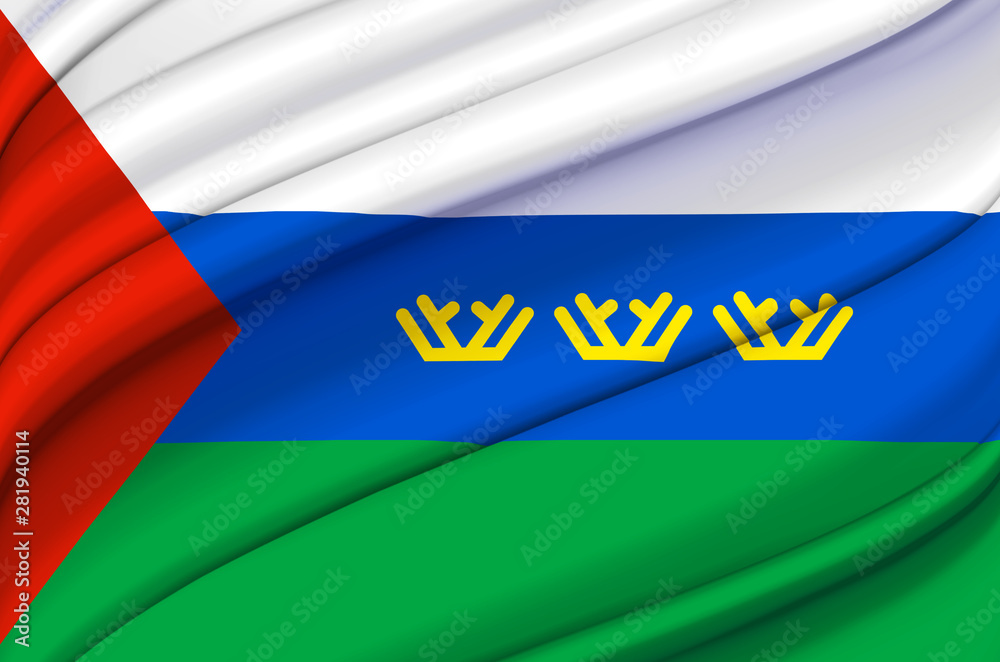 Fototapeta premium Tyumen waving flag illustration.