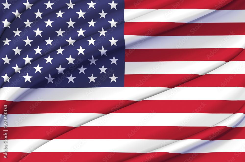 Naklejka premium United States waving flag illustration.