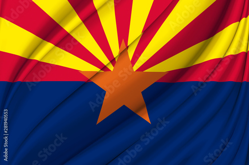 Arizona waving flag illustration.