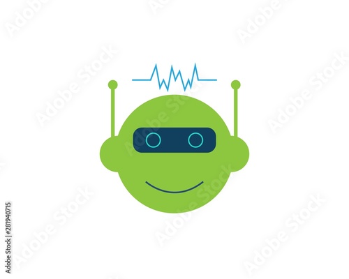 Robot logo vector icon template