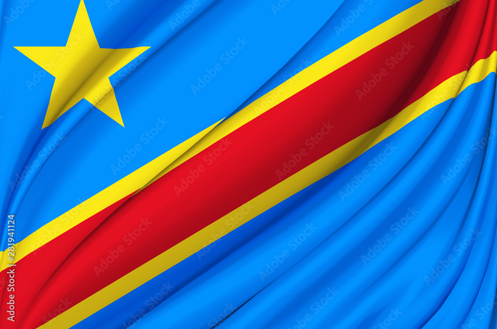 Democratic Republic Of Congo waving flag illustration. Democratic Republic Of Congo waving flag illustration.