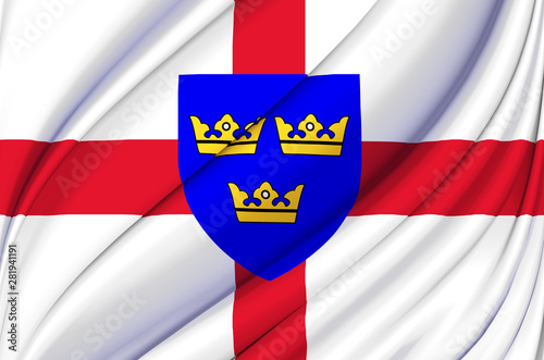 Fotobehang East Anglia waving flag illustration.