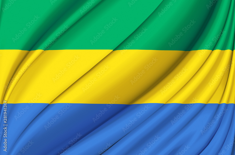 Gabun waving flag illustration. Gabun waving flag illustration.