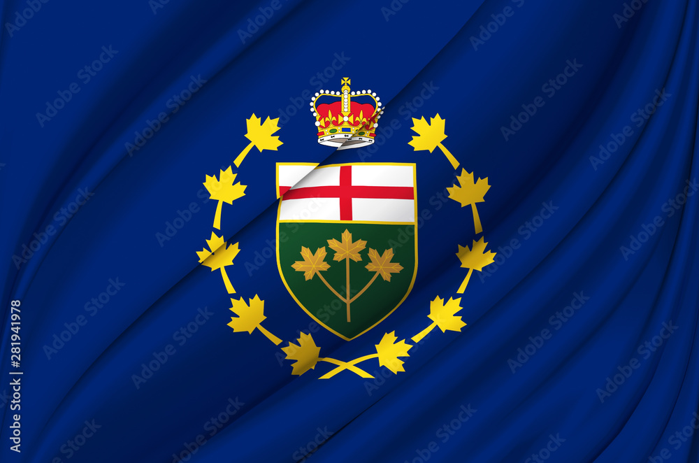 Lieutenant-Governor Of Ontario waving flag illustration.