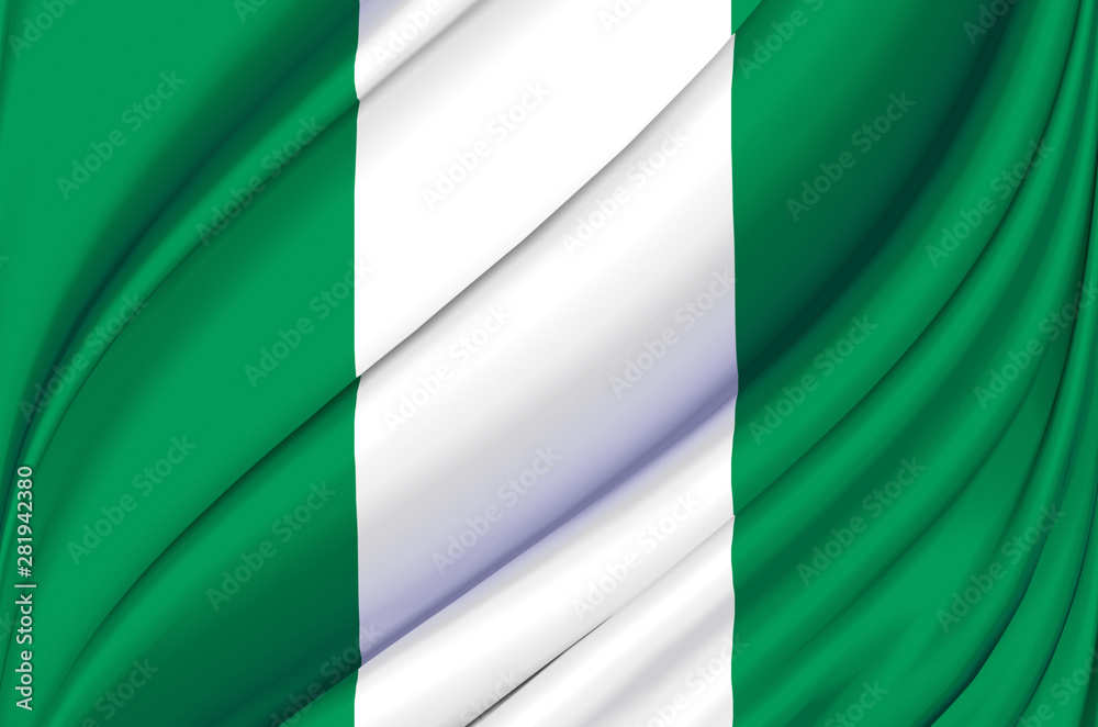 Nigeria waving flag illustration.