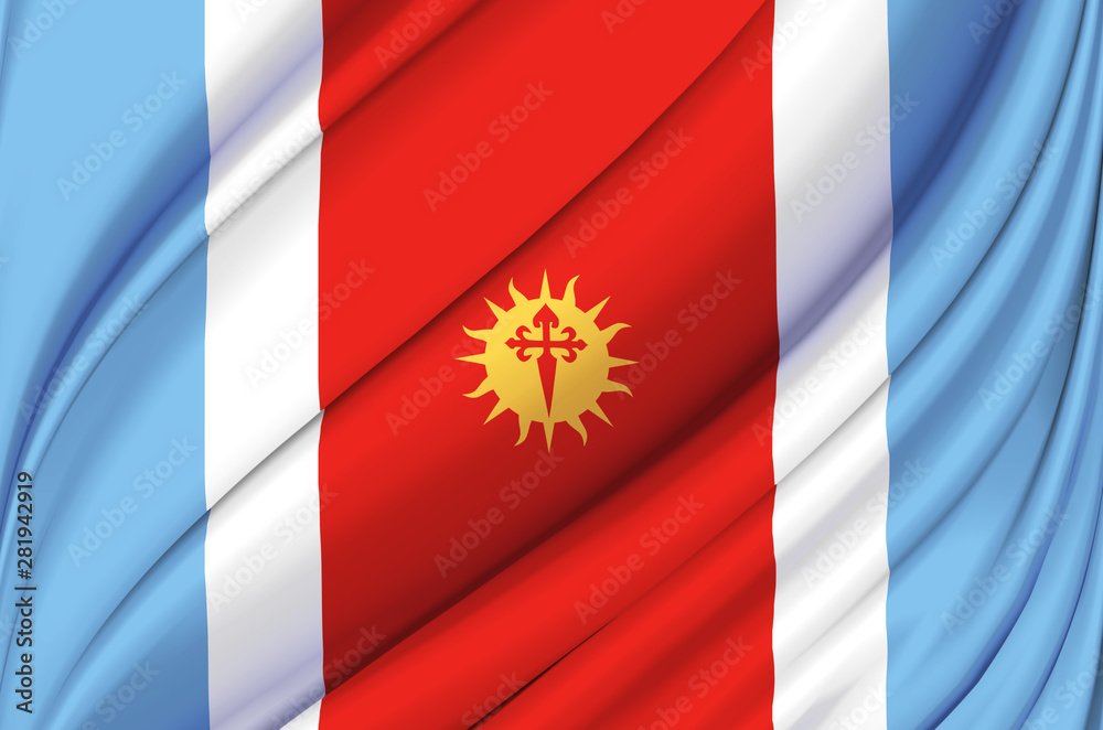 Naklejka premium Santiago Del Estero waving flag illustration.
