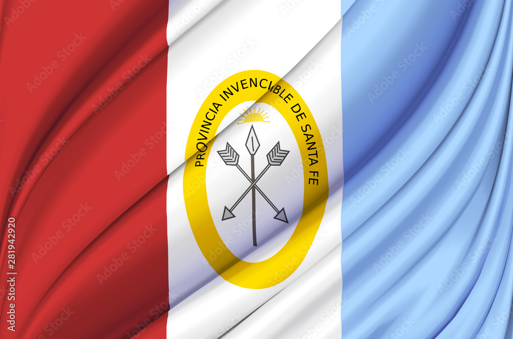 Obraz premium Santa Fe waving flag illustration.