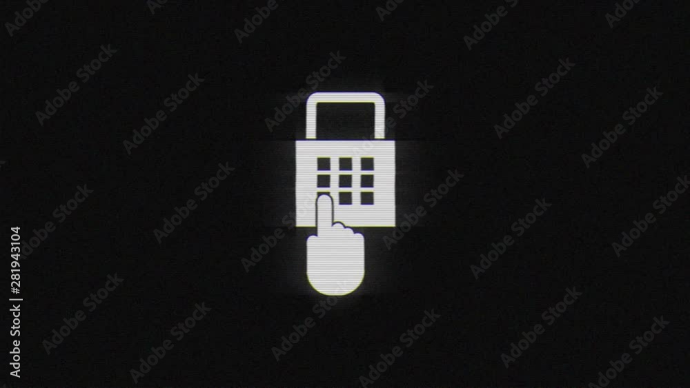 Pin code in glitch effect mp4 video on dark background Pin code in glitch effect mp4 video on dark background