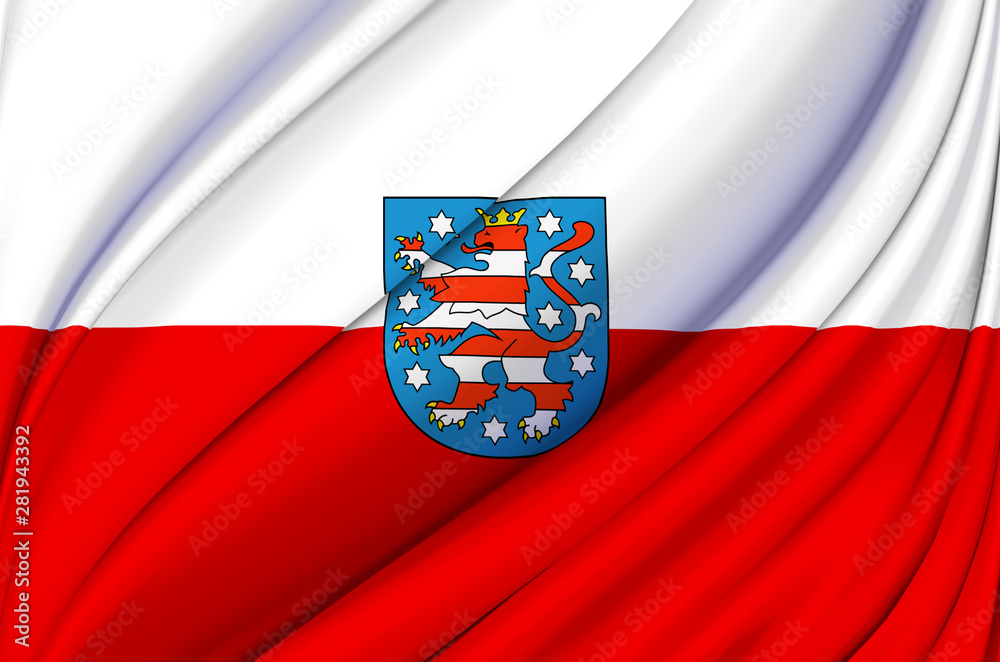 Thuringia waving flag illustration.