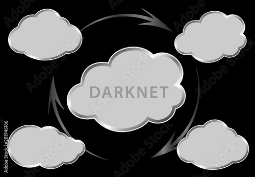 Darknet cloud concept. Vector illustration