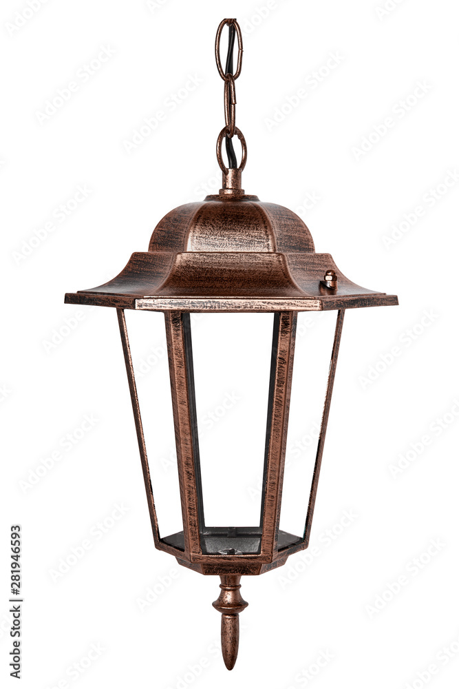 isolated classic street lamp. ceiling hanging lantern