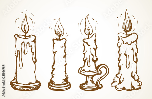 Candle. Vector drawing