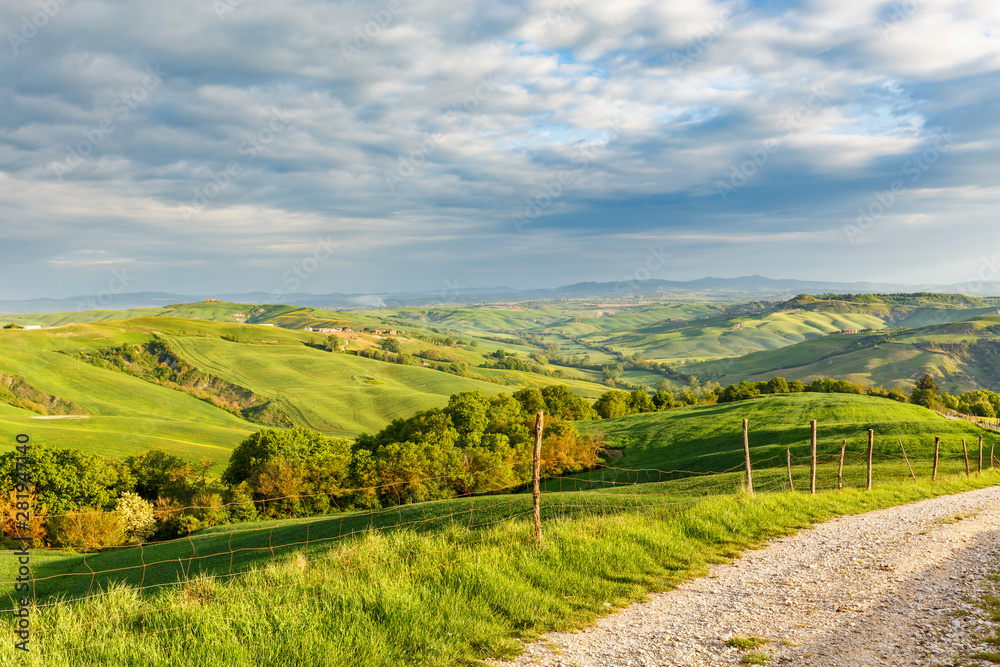 Rolling rural landscape in Tuscany, Italy