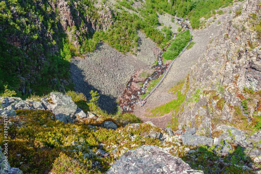 Fulufjallets mountain canyon in Sweden