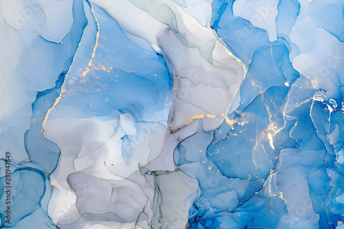 Fototapeta Niebiesko-szara abstrakcja cieniowana na zamówienie