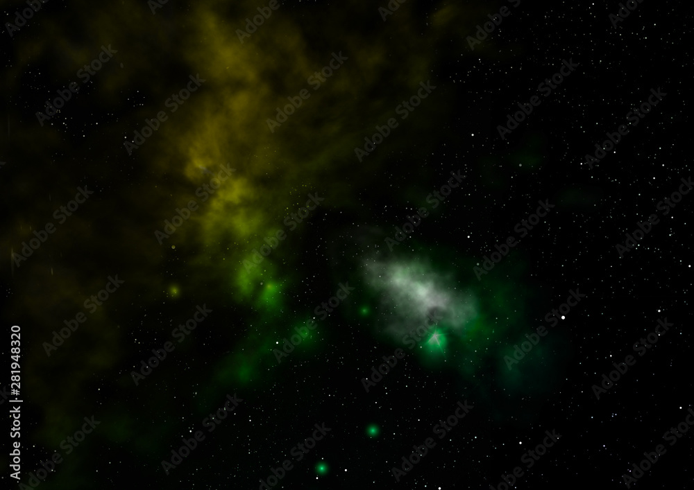 Small part of an infinite star field. 3D rendering