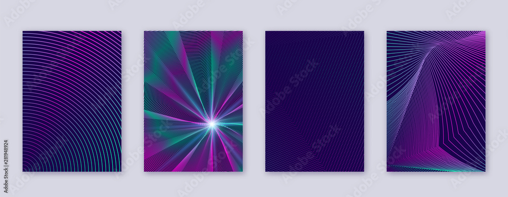 Art business card. Abstract lines modern brochure 