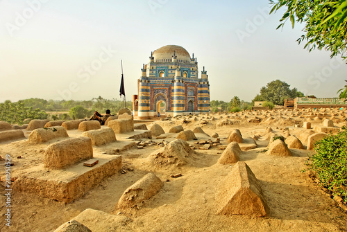 The Tomb of Bibi Jawindi - one of the five monuments in Uch Sharif, Punjab, Pakistan