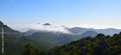 mist on top of a mountain in Belyounech North of Morocco photo