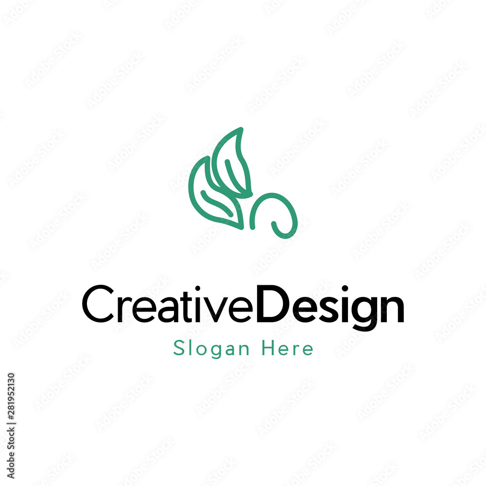 Green Leaf Icon Vector Illustrations, Abstract green leaf logo icon vector design. Landscape design, garden, Plant, nature and ecology vector logo.