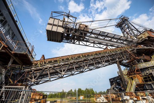 Gigantic excavators in disused coal mine Ferropolis  Germany