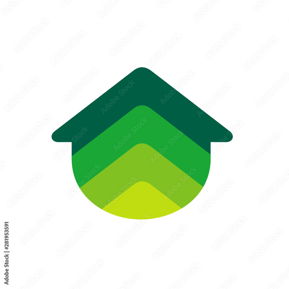 Home Logo Icon. Real Estate Logo in Colorful Gradient Design Concept. Green Color Vector Illustration Home Logo Icon. Real Estate Logo in Colorful Gradient Design Concept. Green Color Vector Illustration