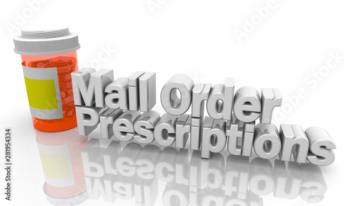 Mail Order Prescriptions Pills Medicine Bottle 3d Illustration photo