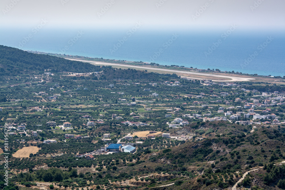 Views of the island of Rhodes from the height of Filerimos hill