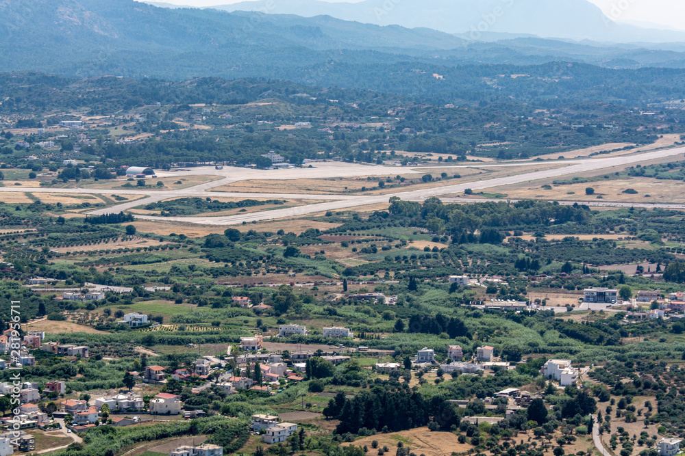 Views of the island of Rhodes from the height of Filerimos hill