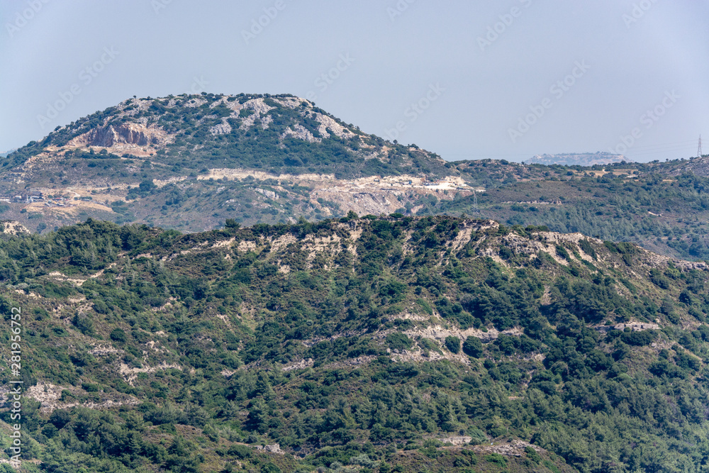 Views of the island of Rhodes from the height of Filerimos hill