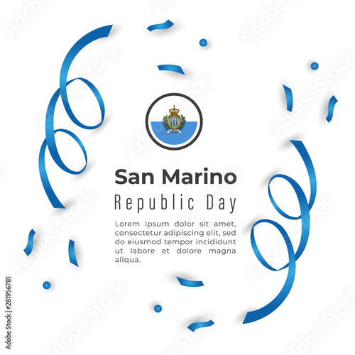 Happy Republic of San Marino Republic Day / National Day Vector Design Template Illustration