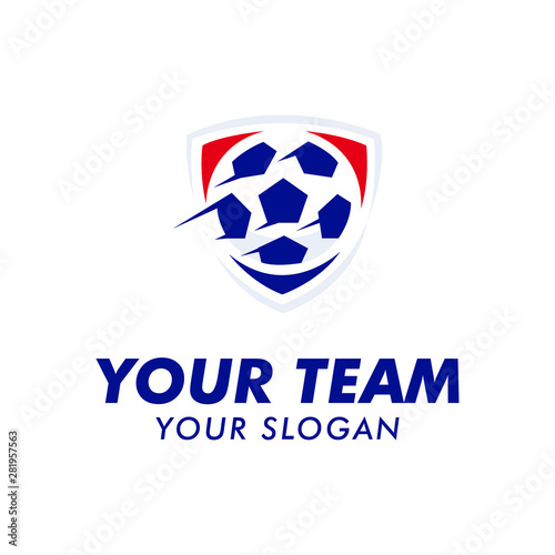 soccer ball logo team with emblem logo template