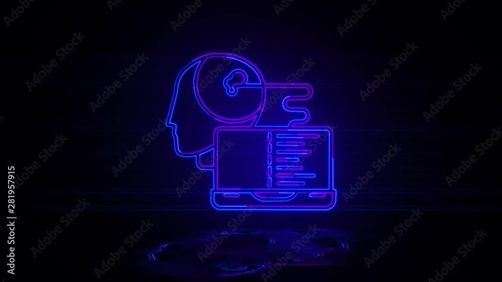 Smart robot artificial intelligence in neon effect mp4 video on dark background Smart robot artificial intelligence in neon effect mp4 video on dark background
