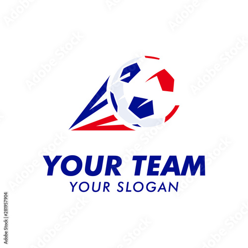 soccer ball logo team with emblem logo template