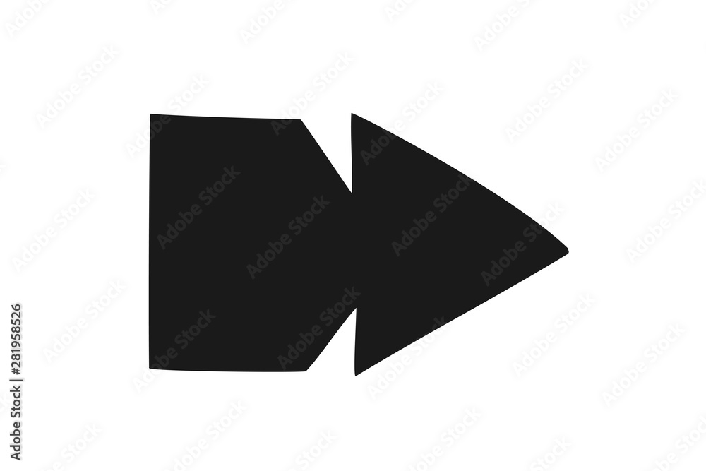  hand draw right side arrow vector icon,flat style isolated on white background. Arrow symbol for your web site design, logo, app, UI. Vector illustration, EPS10