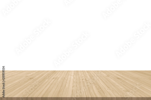 Wood floor texture in light cream beige brown color tone  isolated on white wall background photo