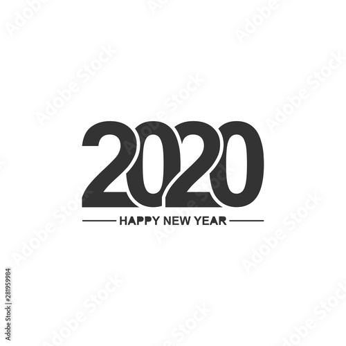 Vector illustration Happy New Year 2020.