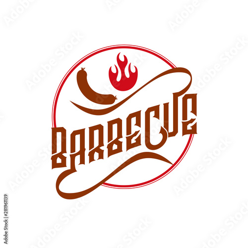Barbecue logo for restaurant - bbq barbecue fire food grill restaurant