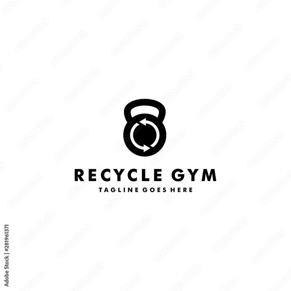 Kettlebell with recycle logo Kettlebell with recycle logo