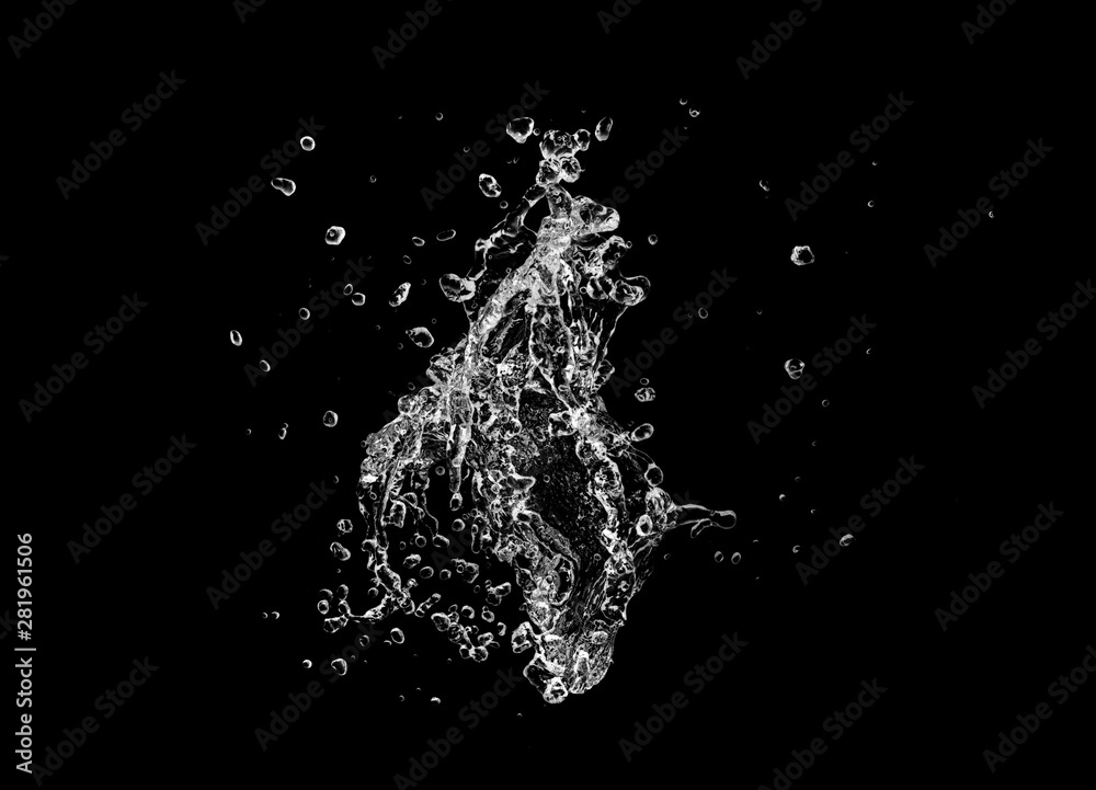 Obraz premium water Splash isolate On Black.